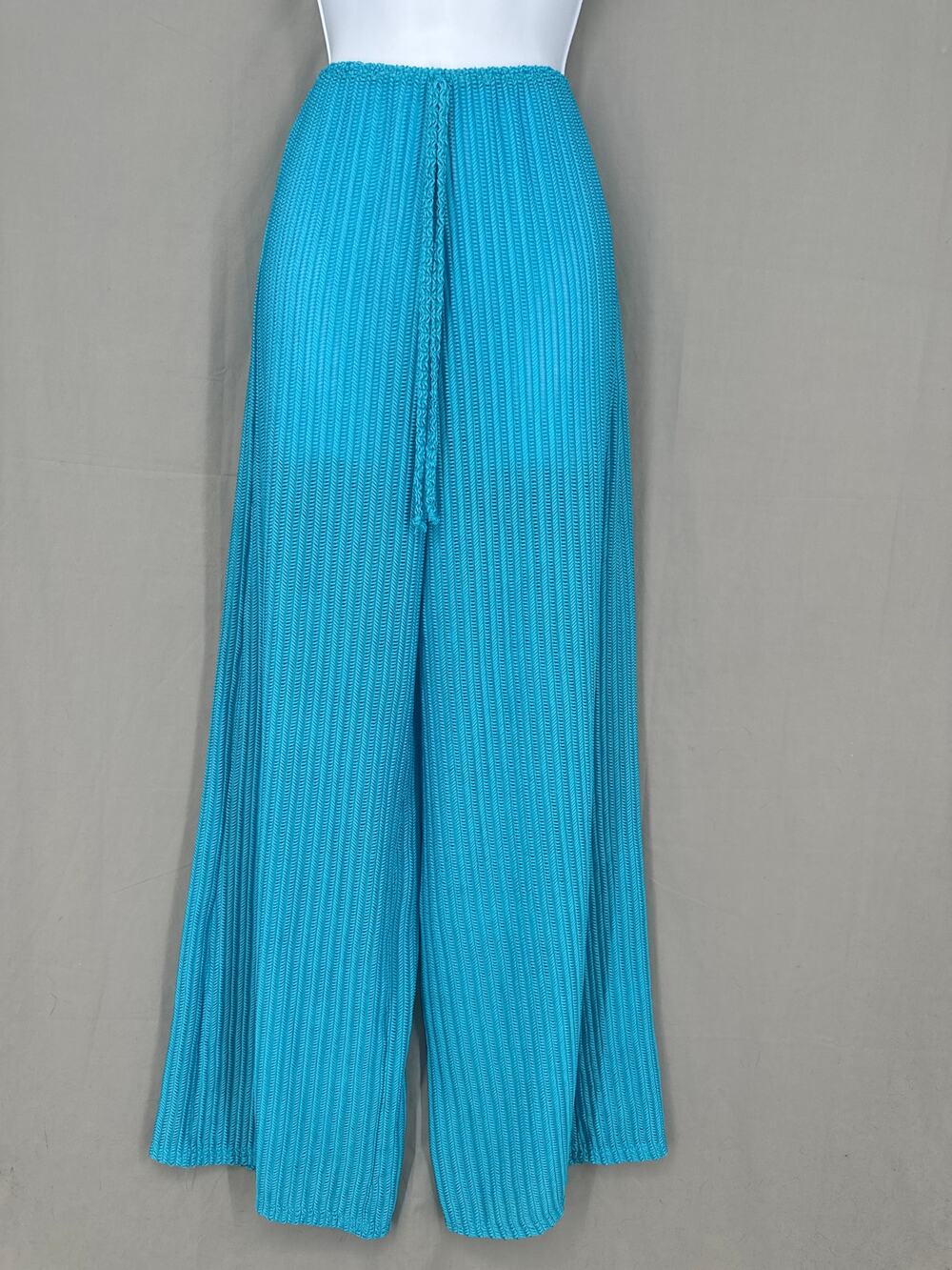 Jordan Taylor Swim Cover Up Pants Womens Small Blue Turquoise Sheer Crochet